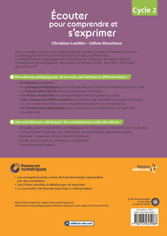 Écouter pour comprendre et s'exprimer CP-CE1-CE2 + ressources numériques