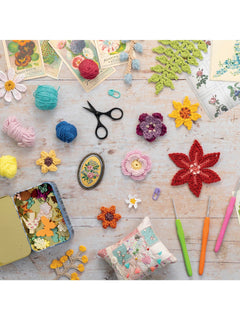 Collages floraux au crochet