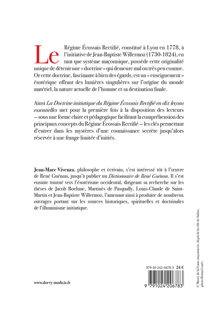 La doctrine initiatique du Régime Ecossais Rectifié en dix leçons essentielles