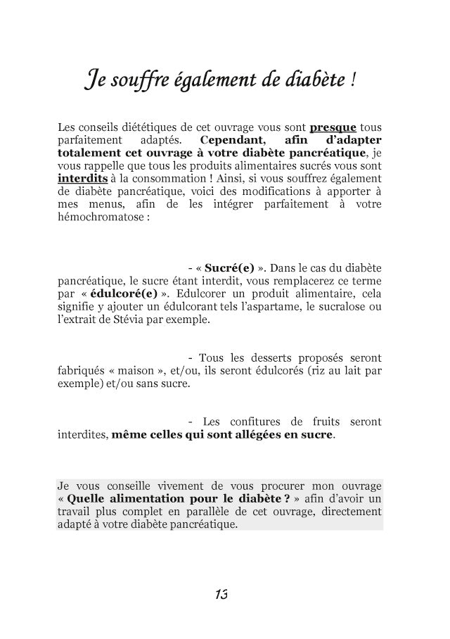 Quelle alimentation pour l'hémochromatose ?