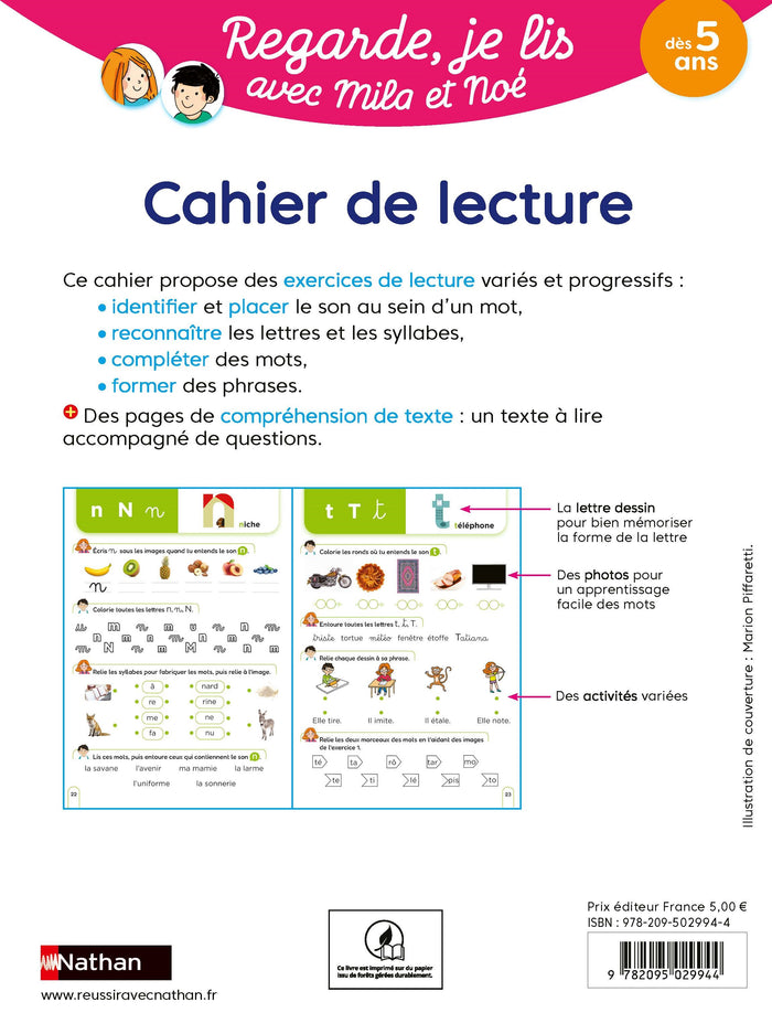 Cahier de lecture - Regarde je lis !