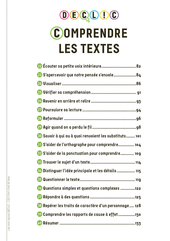 L'atelier de lecture DECLIC - Les mini-leçons CE2 - CM1 - CM2