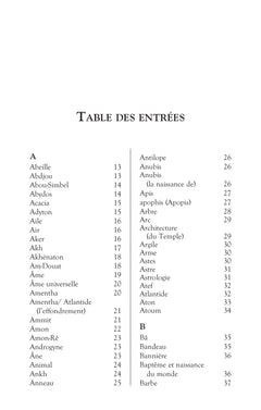 Dictionnaire de mythologie et de symbolique Egyptienne