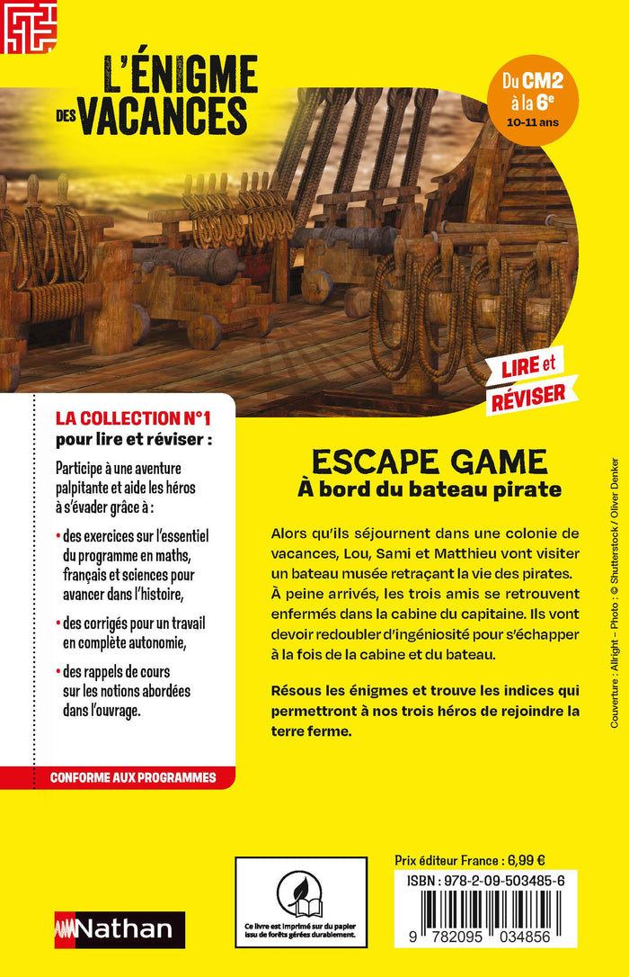 Escape game du CM2 à la 6ème - A bord du bateau pirate