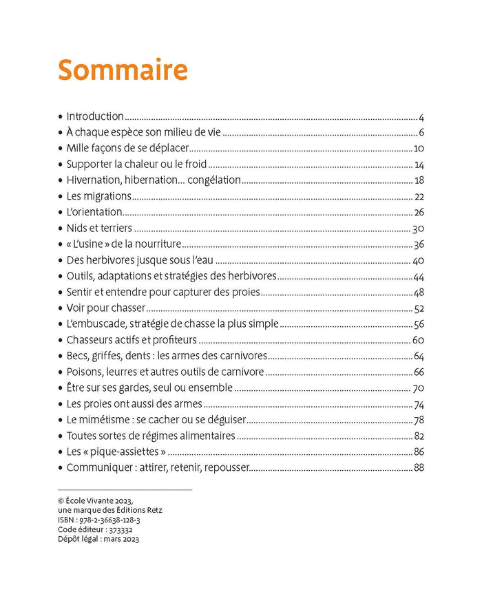 La vie animale 6-12 ans