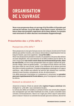 Faire classe dehors Maternelle - 15 p'tits défis et 10 projets