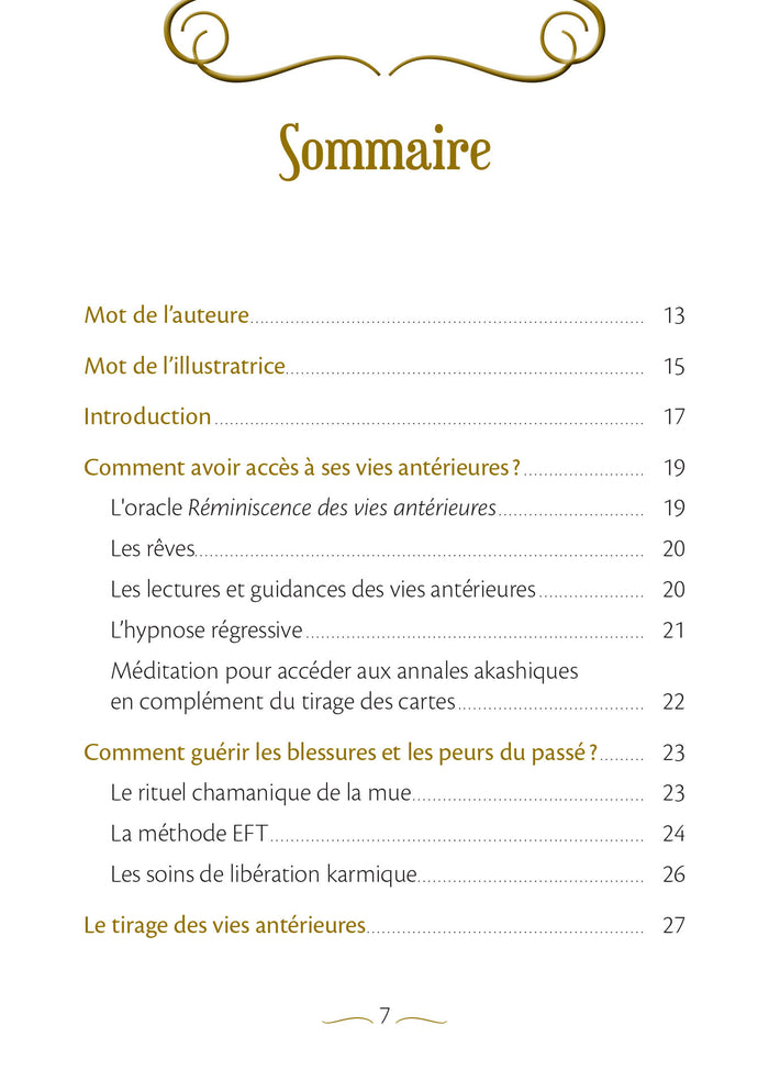 Réminiscence de vies antérieures - Cartes oracle