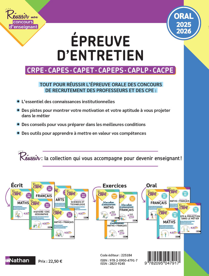 Epreuve d'entretien CRPE - CAPES - CAPET - CAPEPS - CAPLP - CACPE - Oral 2025-2026