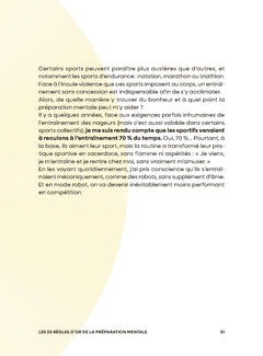 Les 25 règles d'or de la préparation mentale
