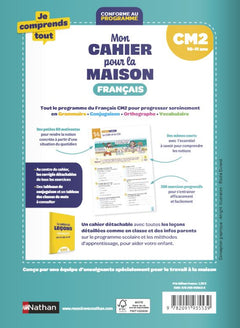 Français CM2 : Mon cahier pour la maison