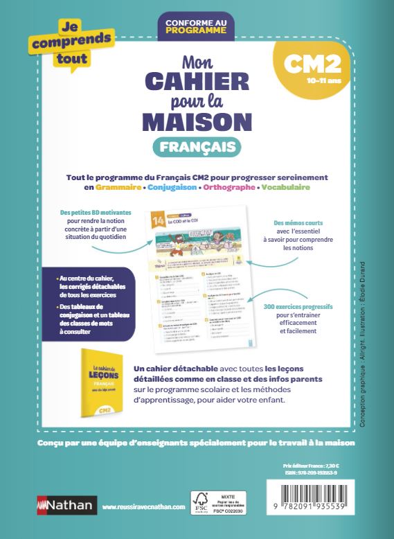 Français CM2 : Mon cahier pour la maison