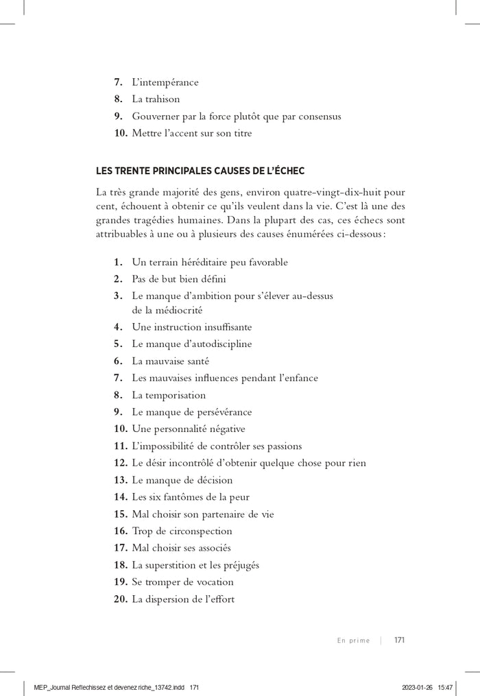 Réfléchissez et devenez riche - Le journal