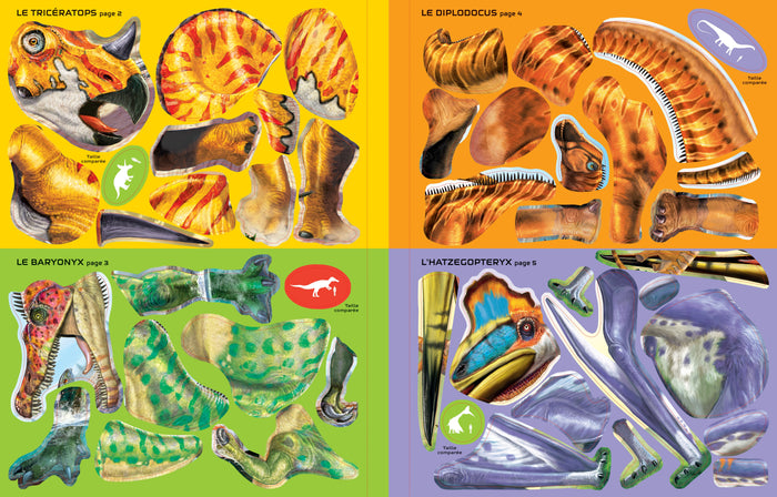 Construis tes dinosaures avec des autocollants - Volume combiné
