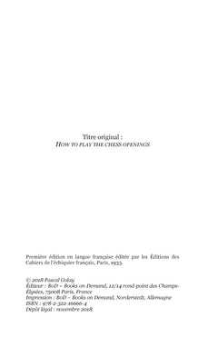 Comment il faut commencer une partie d'échecs