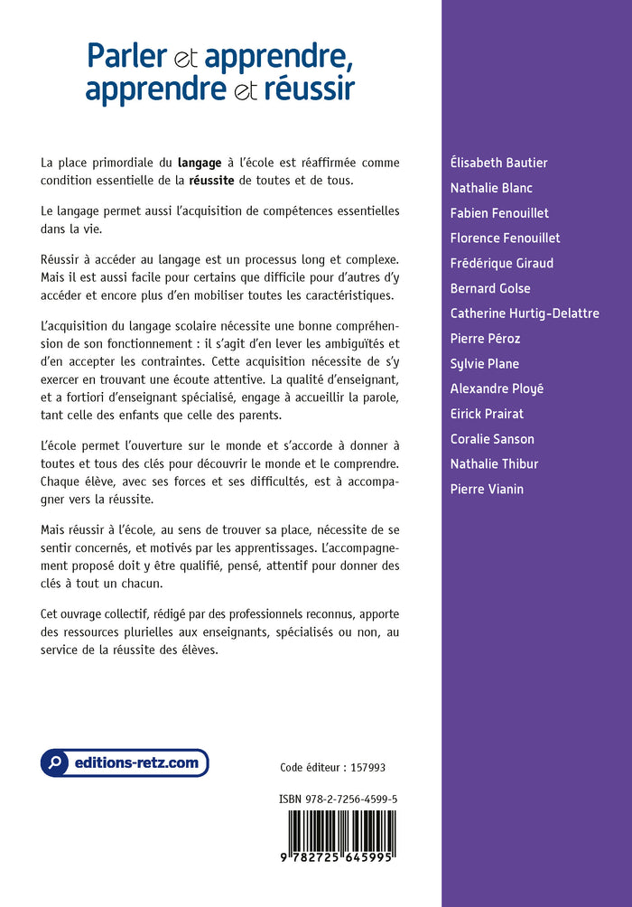 Parler et apprendre, apprendre et réussir