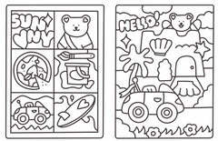 Sunny & ses amis - Coloriage - Soleil, surf & glace coco !
