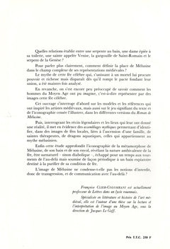 La Fée Mélusine au Moyen Age - Images, mythes et symboles