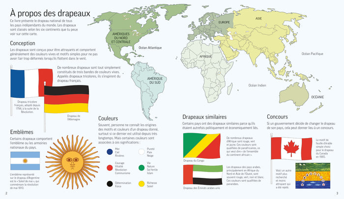 Drapeaux du monde à colorier