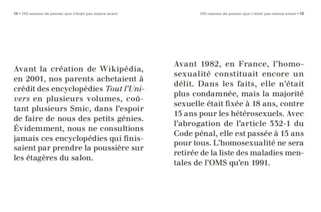 Petit livre de - 150 raisons de penser que c'était pas mieux avant