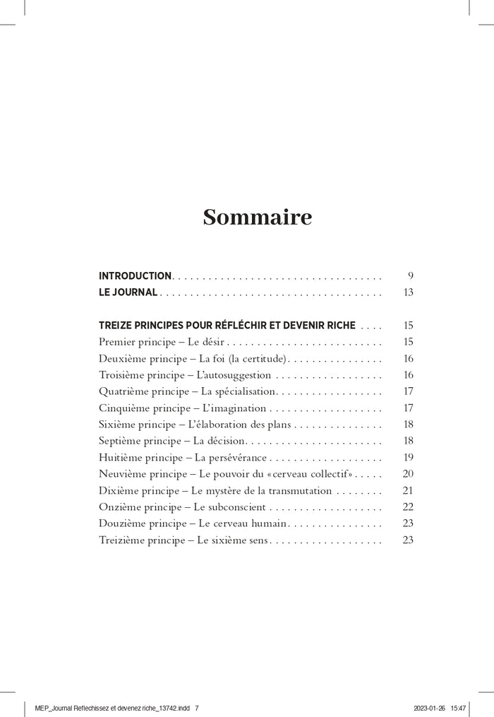 Réfléchissez et devenez riche - Le journal