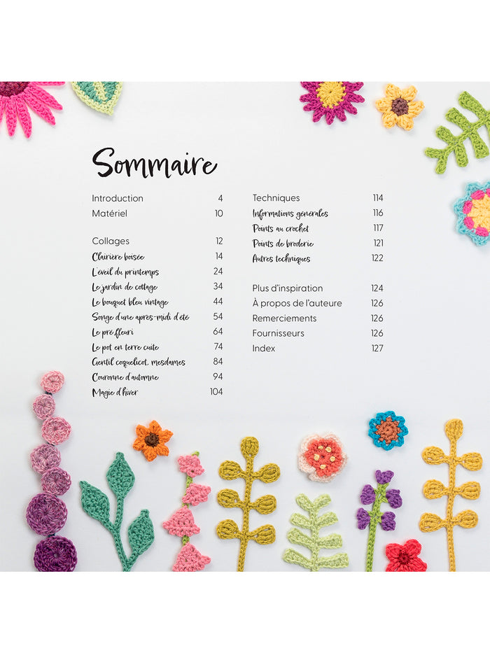 Collages floraux au crochet