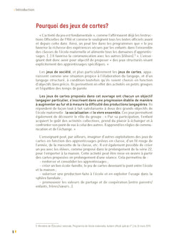 La grammaire avec des jeux de cartes Maternelle