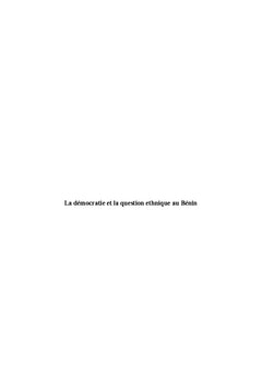 La democratie et la question ethnique au BENIN