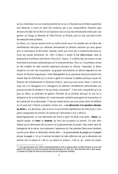 La democratie et la question ethnique au BENIN