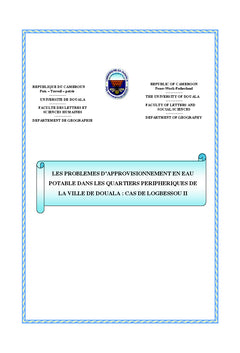 Les problemes d'approvisionnement en eau potable dans les peripheries