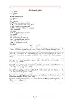 Etude géologique et gîtologique du secteur Tassetift-Ouaklim