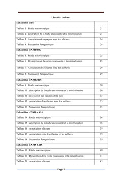 Etude géologique et gîtologique du secteur Tassetift-Ouaklim