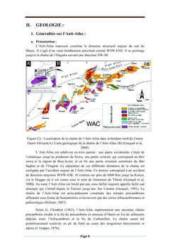 Etude géologique et gîtologique du secteur Tassetift-Ouaklim