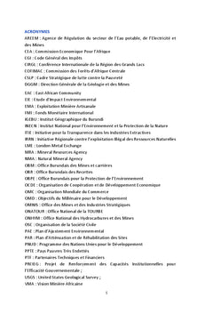 Le secteur minier du Burundi