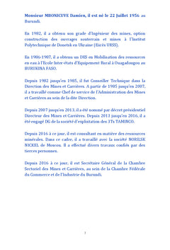 Le secteur minier du Burundi