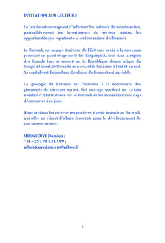 Le secteur minier du Burundi