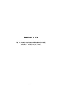 Salomé à la croisée des arts: du mythe littéraire au mythe artistique