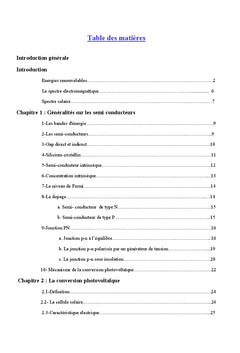 Etude bibliographique sur la conversion photovoltaïque et caractérisation Courant-Tension