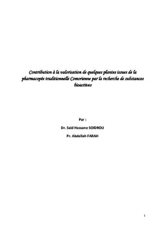 Comores: une pharmacopee traditionnelle delaissee