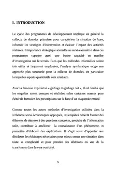 Pratique des Enquêtes Socio-économiques en Milieu Rural Africain