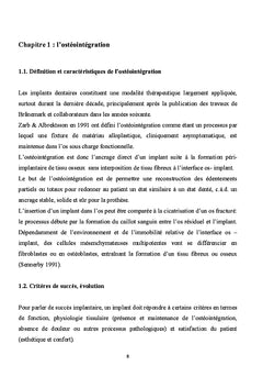 Les echecs Implantaires