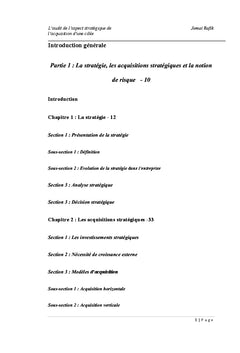 L'audit de l'aspect stratégique de l'acquisition d'une cible