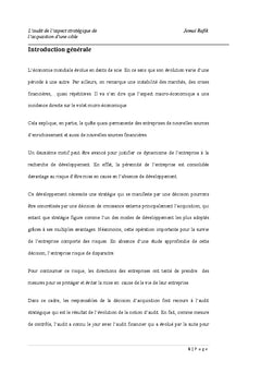 L'audit de l'aspect stratégique de l'acquisition d'une cible