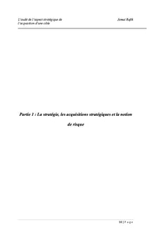 L'audit de l'aspect stratégique de l'acquisition d'une cible