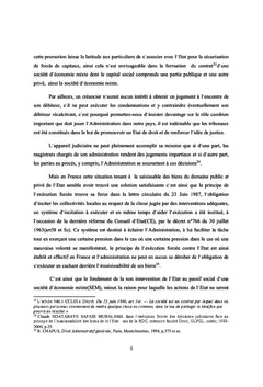 De la non intervention de l'etat dans une societe d'economie mixte