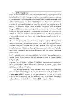 Etudes techniques de pavage et d'assainissement