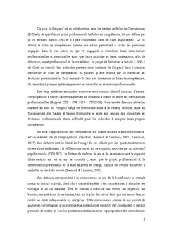 L'appropriation des competences en evolution professionnelle