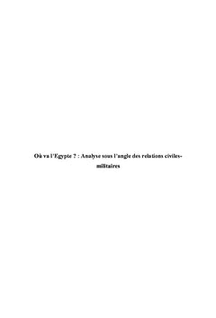 Où va l'Egypte ?
