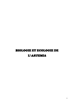 Biologie et écologie de l'Artemia