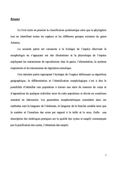 Biologie et écologie de l'Artemia