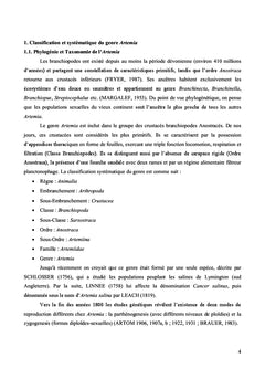 Biologie et écologie de l'Artemia